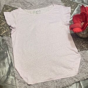 🌹LOFT Linen • Pink Purpleish 100% Linen Dressy T Shirt Blouse